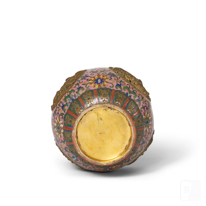 清晚期 掐絲斬胎琺瑯轉心瓶 | VASE À CŒUR TOURNANT EN ÉMAUX CLOISONNÉS ET CHAMPLEVÉS - 图2